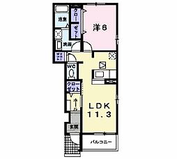 ルミエール正木E 1LDKの間取図画像