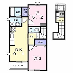 メゾン・ド・シャルマン1 2DKの間取図画像
