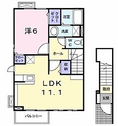 サンネット 1LDKの間取図画像
