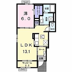 ヴィラスカイセブン 1LDKの間取図画像