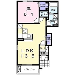 カレントガーデン 1LDKの間取図画像