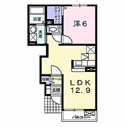 クレメントポラリス 1LDKの間取図画像