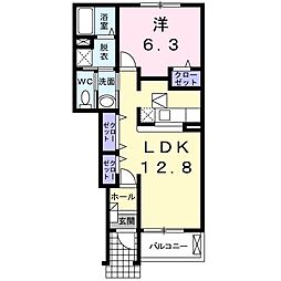 サンリット1 1LDKの間取図画像