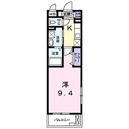 エレンシア豊野 1Kの間取図画像