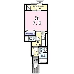 コマンドール 1Kの間取図画像