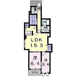 京阪本線 千林駅 徒歩5分の賃貸アパート 1階2LDKの間取り