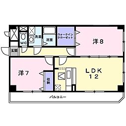 ラ・プラージュ 2LDKの間取図画像