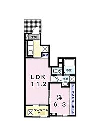 レジデンス青井 1LDKの間取図画像