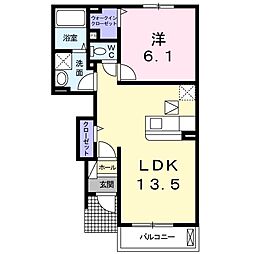 クロシェット2 1LDKの間取図画像