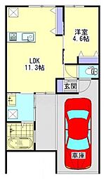 SUNHEART1 1LDKの間取図画像
