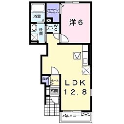 テンダーネスA 1LDKの間取図画像