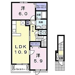 ドッグウッドベル 2LDKの間取図画像
