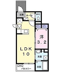 スイートグレイス2 1LDKの間取図画像