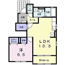 セゾン・パルク 1LDKの間取図画像