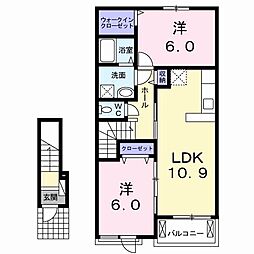 アルファインF 2LDKの間取図画像