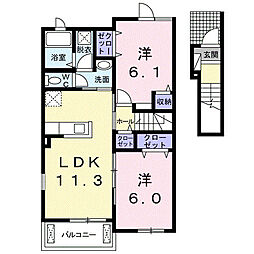 コッティ・ハーモニー 2LDKの間取図画像