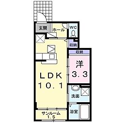 カルム 1LDKの間取図画像