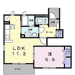 カルモ・ドマーニ 1LDKの間取図画像