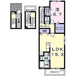 メゾンドカラン 1LDKの間取図画像