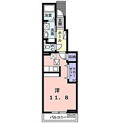 ブロッサム ワンルームの間取図画像