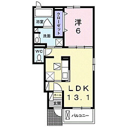 プリエール 1LDKの間取図画像