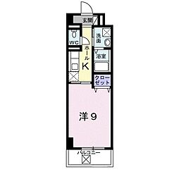 ノーサイド立葉 1Kの間取図画像