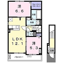 R&BR 2LDKの間取図画像