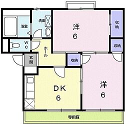 ファミール宮内 2DKの間取図画像