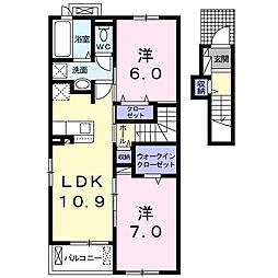 ル・メルシェ 2LDKの間取図画像