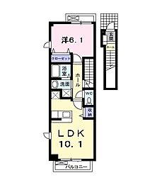 K&Aアヴェニュー 1LDKの間取図画像