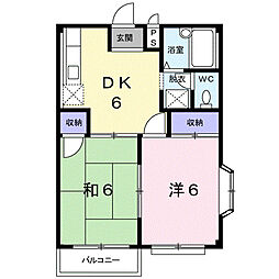 メゾン・ド・パストラルB 2DKの間取図画像