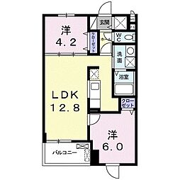 エムズアーク松城 2LDKの間取図画像