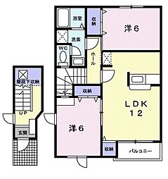 アウローラD 2LDKの間取図画像