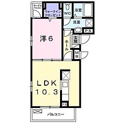 メゾンドマロン 1LDKの間取図画像