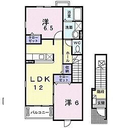 サニースクエア3 2LDKの間取図画像