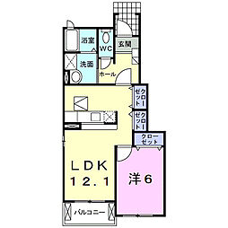 インフォロ−ズＡ 1階1LDKの間取り