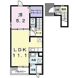クラージュ2 1LDKの間取図画像