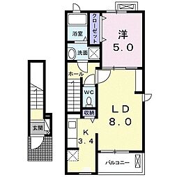 グランクード1 1LDKの間取図画像