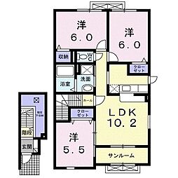 サンパティークいしぜ 3LDKの間取図画像