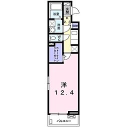 カメラート高見 1Kの間取図画像