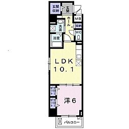 ラポール白糸 1LDKの間取図画像