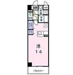 コン・タント・アモーレ 1Kの間取図画像