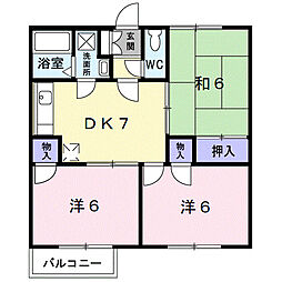 アップタウンα 3DKの間取図画像