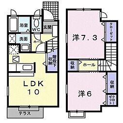 クレメント 2LDKの間取図画像