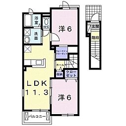 カテュルスフェリス2 2LDKの間取図画像