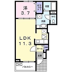 サンリット3 1LDKの間取図画像