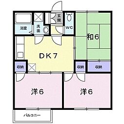 アップタウンα 3DKの間取図画像