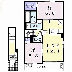 エンジェルブーケ 2LDKの間取図画像