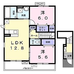リヒト・コオリ参 2LDKの間取図画像