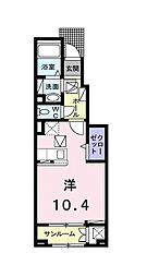 サクラメントスクエアB ワンルームの間取図画像